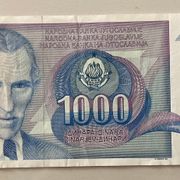 1000 dinara, Jugoslavija, 1991, VF