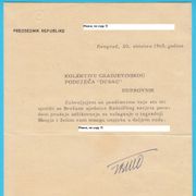 JOSIP BROZ TITO - stari originalni potpis (autogram) iz 1965. godine RRR