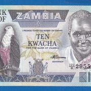 ZAMBIA 10  KWACHA 1989 UNC