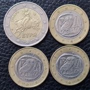 Grčka kovanice eura 2 (2002), 1 (2002., 07., 09.)