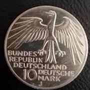 F. R. GERMANY/ 10 DM/ 1972.g./ Olympic Games in Munich/  srebro .625
