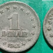 Yugoslavia 1 dinar, 1945 ***/