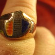 Njemačka Studentika patriotika originalni zlatni prsten, 333 zlato, 4.62 gr