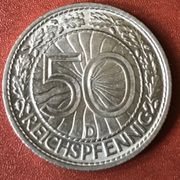 NJEMAČKA 1937 D - 50 REICHSPFENNIG