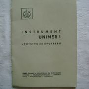 Instrument Unimer 1 - uputstvo za upotrebu -1970. - 1 €