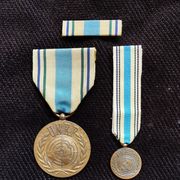 FNRJ -  Medalja, minijatura, zamjenica mirovne misije UNEF - Sinaj 1956-'59