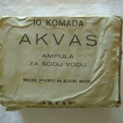 Akvas - 10 ampula za soda vodu iz 1962. godine - Nada Čolić, Pazova - 1 €