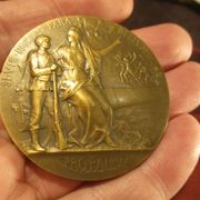 Francuska medalja PRO PATRIA vojne vježbe 1911, bronca, 50 mm, 62 grama