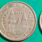 Spain 5 euro cent, 2003 2005 2014 2017 ***/
