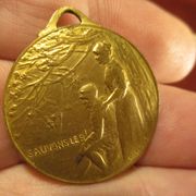 WW1 francuska medalja Spasimo ih, LALIQUE, bronca s pozlatom