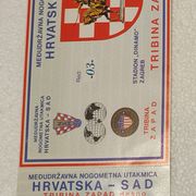 Hrvatska SAD prva ulaznica prijateljska 1990.