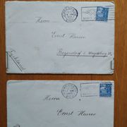 Danska 1937 i 1938 Kopenhagen Zračna pošta 2 kuverte žig avion