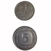 Kovanice od 1 i 5 Deutsche Mark 1990. i 1978.