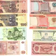 60 UNC/aUNC (trag od pasice) različitih novčanica