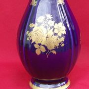 Prekrasna Kobaltna vaza obojena zlatom firme Bavaria