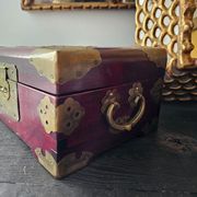Kineska kutija za nakit s mjedenim pIerreom od mahagonija i žada☆