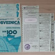 Obveznice 2 kom i certifikat iz 1985 g