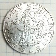 Austria, 100 Schilling, 1975. 50 Jahre Schilling, srebro