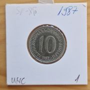 0109 UNC 10 dinara 1987