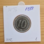 0111 UNC 10 Dinara 1988