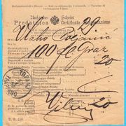 TRPANJ (TRAPPANO) predatnica za poštansku naputicu u Graz 1898. god.