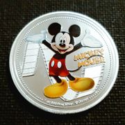 Mickey Mouse - lijepa posrebrena kovanica 40 mm