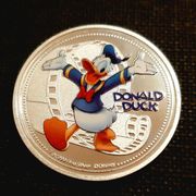 Donald Duck - lijepa posrebrena kovanica 40 mm