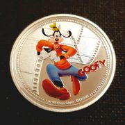 Goofy (tj  Šiljo) - lijepa posrebrena kovanica 40 mm