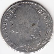 Francuska Louis XV, ½ Écu 1765 Pau, Ag težina 13,71gr