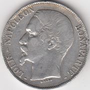 Francuska Napoleon 5 francs 1852 A, Ag težina 24,56gr