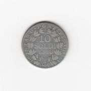 Italija Rim Pio IX 10 soldi 1868 XXII, Ag težina 2,41gr