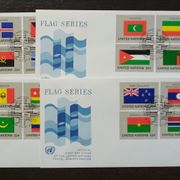 UN 1986 - 4 prigodne koverte, tema zastave. Zanimljivo sve kao na slikama.
