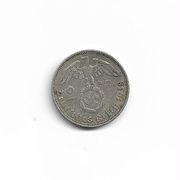 Svastika 2 reichmark 1938 A srebro 8 grama
