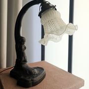 Stolna lampa stolna lampa sjenilo od bijelog stakla Art Nouveau ☆