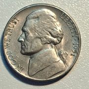 Kovanica SAD / USA 5 Cents 1951 S Jefferson Nickel