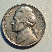 Kovanica SAD / USA 5 Cents 1953 D Jefferson Nickel