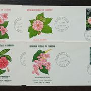 Kamerun 1966 - lot od 6 koverti na temu cvijeće, prigodne marke i žigovi za