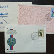Slovenska filatelistička društva, lot od 3 prigodne koverte sa rupama od um