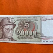 JUGOSLAVIJA 20 000 DINARA 1987