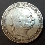 Austrougartska 5 kruna 1900 srebro, 24 grama, kvaliteta kao na slikama.