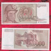JUGOSLAVIJA  20000 20 000 DINARA 1987  - No 2244   UNC