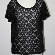 H&M majica crne boje/čipkasti til, vel. S/M/L