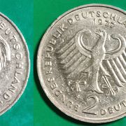 Germany 2 mark 1977 Theodor Heuss. 20th Ann. - Federal Republic "F" ***/