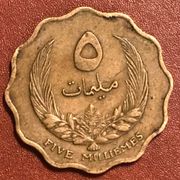 LIBIJA 1965  - 5 MILIEMA
