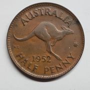AUSTRALIA, 1/2 HALF PENNY, 1952.