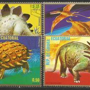 Ekvatorijalna Gvineja,Fauna-Praistorijske životinje 1976.,žigosano sa gumom