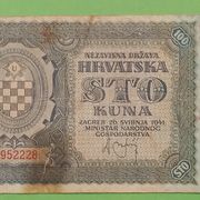 NEZAVISNA DRŽAVA HRVATSKA - NDH - 100 KUNA 1941