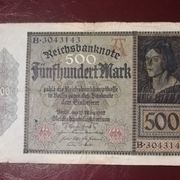 Njemačka, 500 Maraka 1922