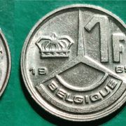 Belgium 1 franc, 1989 1990 Legend in French - 'BELGIQUE' ***/