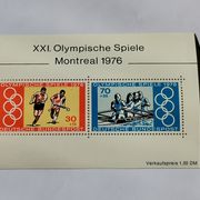 Njemačka Olimpijske igre Montreal 1976 blok čisto sa gumom MNH